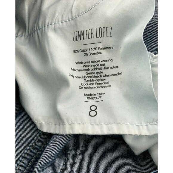 Jennifer Lopez Denim Jeans Womens Size 8 Straight Capris Raw Hem Dark Wash Blue - Picture 10 of 10